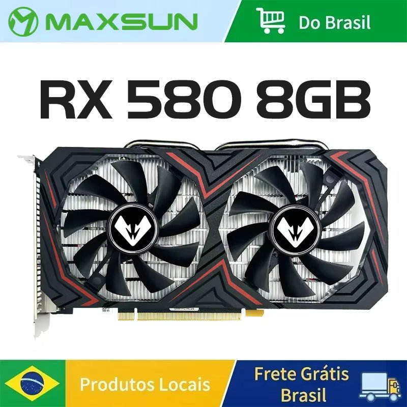 MAXSUN Graphics Cards New AMD Radeon RX580 2048SP 8G GDDR5 256bit Video Card For Desktop Gaming Computer components RX 580 GPU