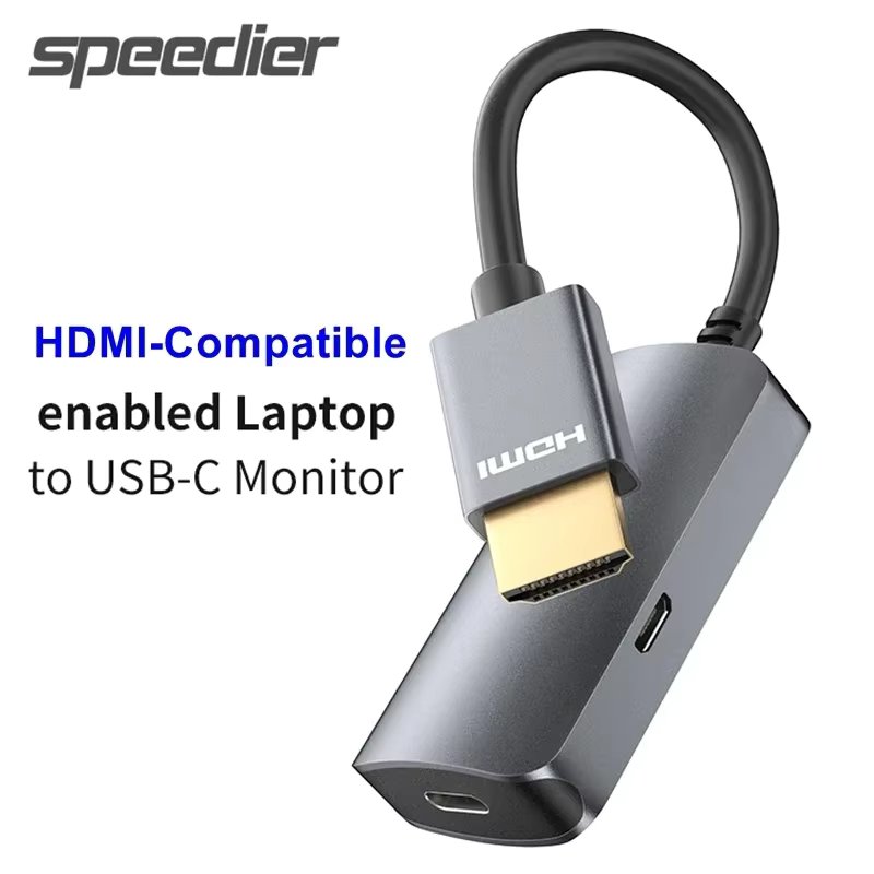 HDMI-Male Laptop To USB-C Female Monitor Adapter USB Type C 3.1 Input to HDMI-Compatible Output Converter 4K@60Hz USB C  Adapter