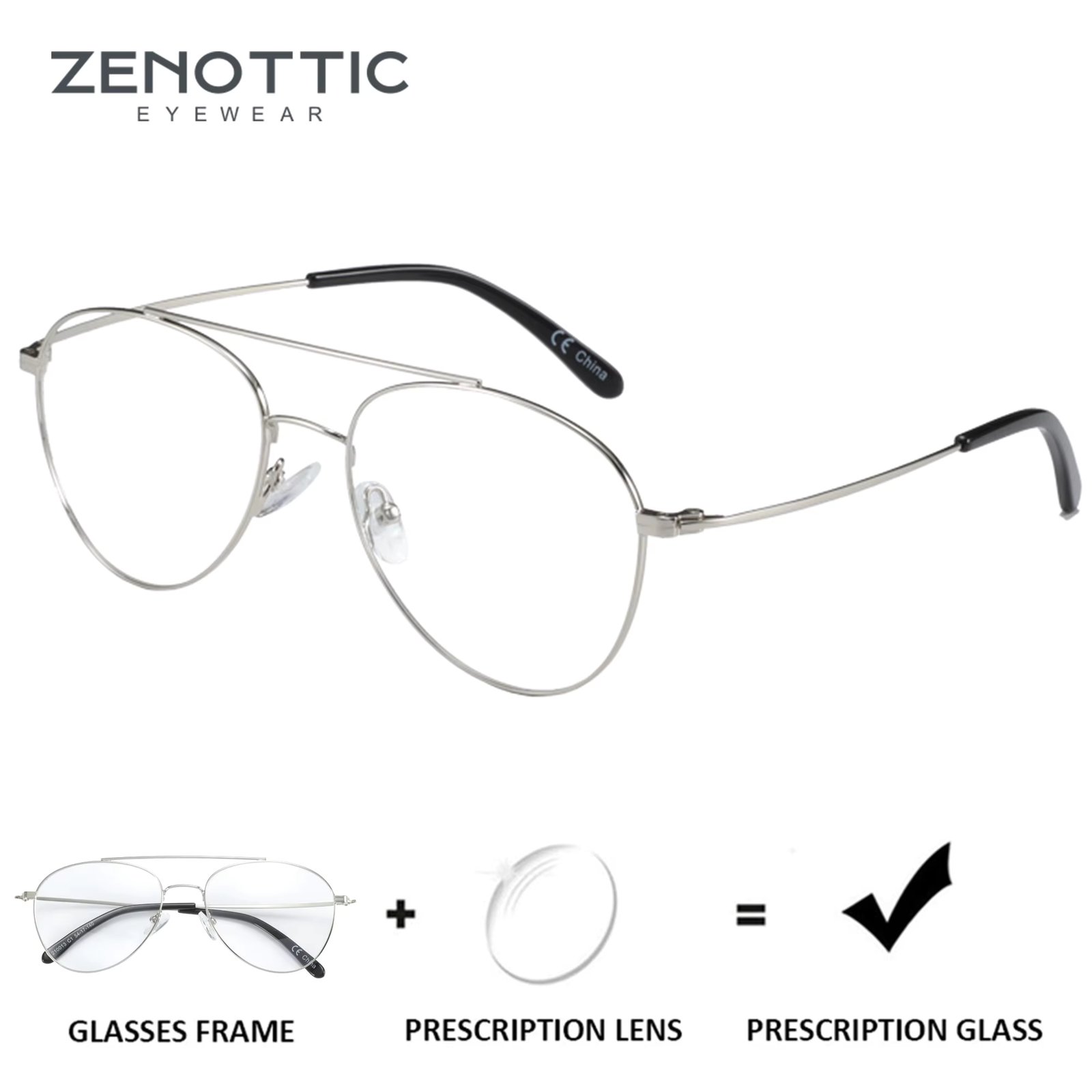 ZENOTTIC Fashion Prescription Myopia Pilot Sunglasses Diopter Photochromic Polarized Sun Glasses for Men Women Sport Shades