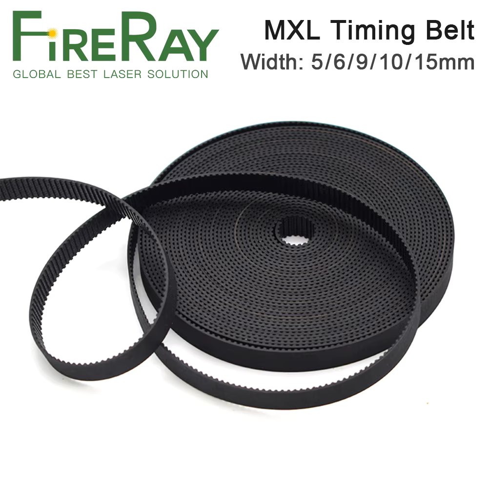 FireRay MXL Open-Ended Timing Belt Width 5mm 6mm 9mm 10mm 15mm Transmission Rubber Belts For CO2 Laser Engraving Cutting Machine
