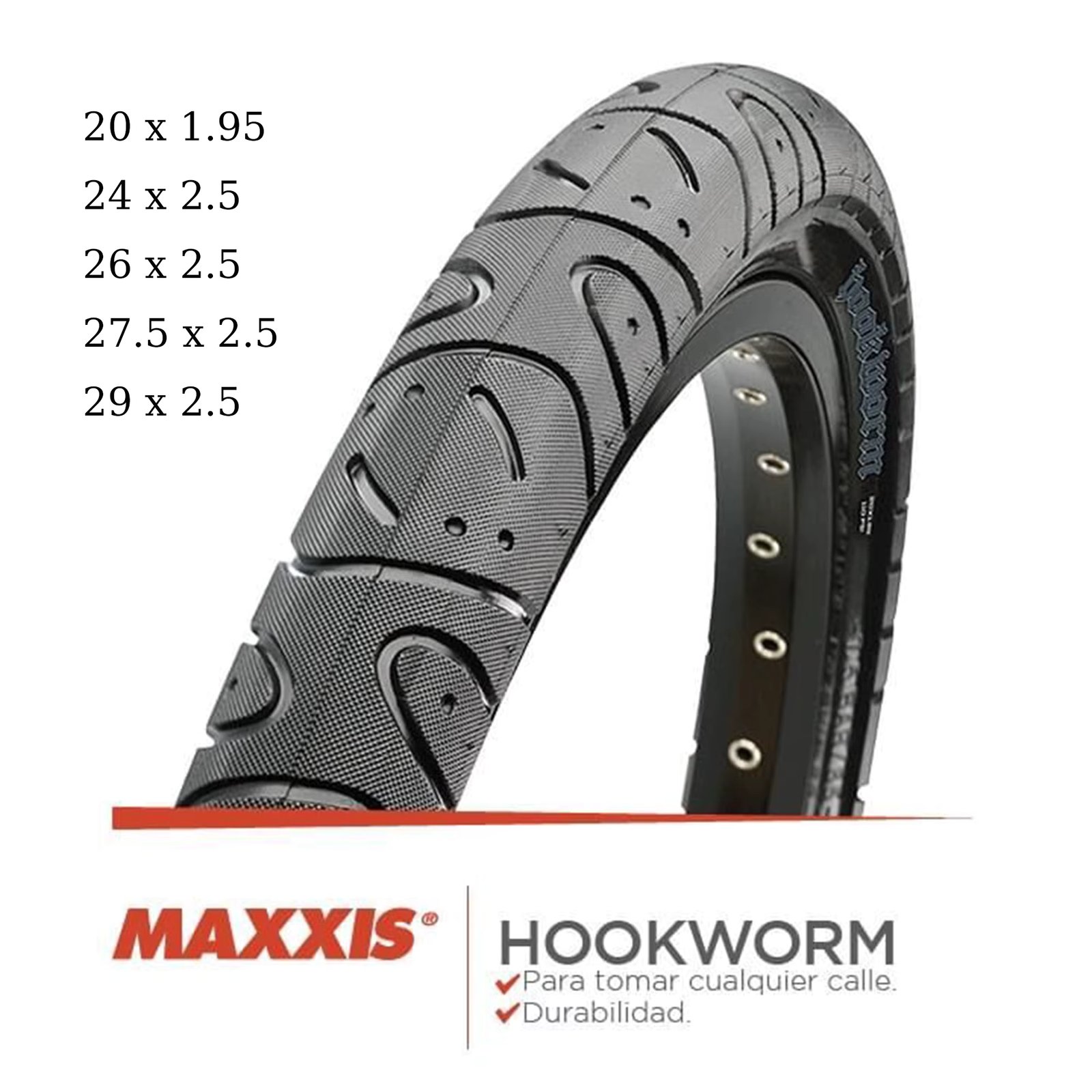 MAXXIS  Hookworm  26 x 2.5 Bicycle Tire BMX Wire Bead Clincher Tire for Street Park vert Flatland 20 inch 24 26 27.5 or 29 Sizes