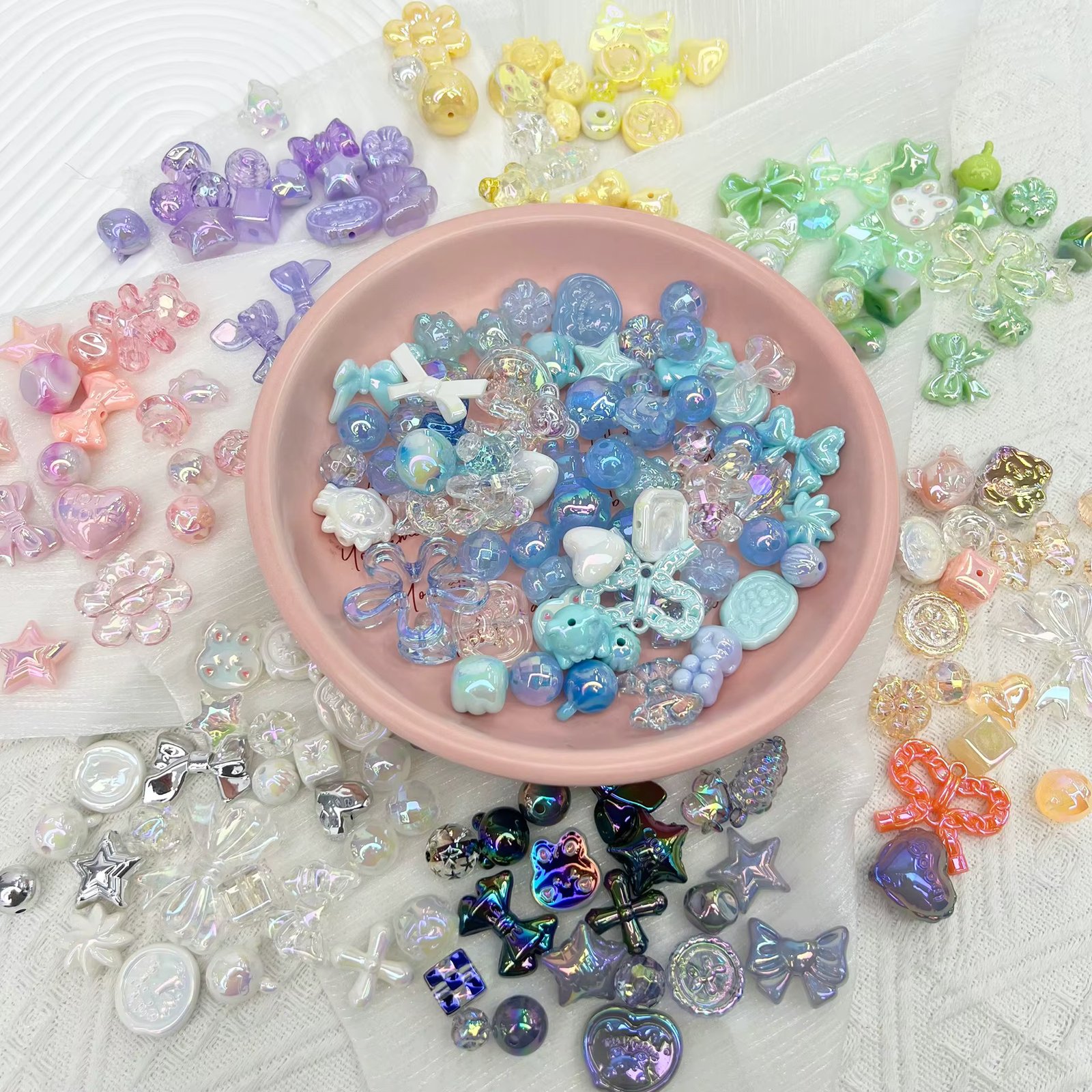 50/100g UV DIY handmade material bag mobile phone chain string bead material high-end goods mixed jewelry accessories