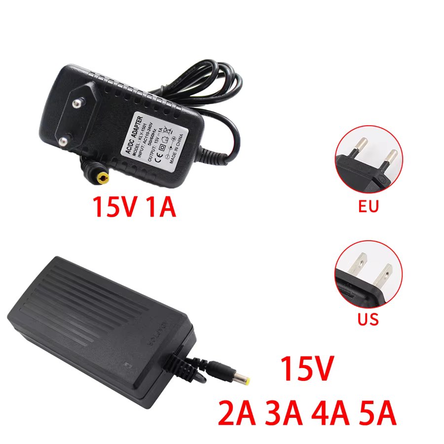 AC DC Adapter 15V Power Supply 15 Volt 1A 2A 3A 4A 5A Universal Power Supply Adapter Charger For LED Strip Lamp cctv Set top box