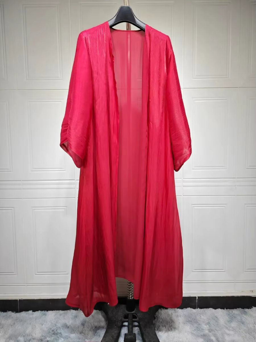 Eid Silky Abayas for Women Muslim Jalabiya Ramadan Robe Dress Button Sleeve Ramadan Caftan Party Dresses Vestido Largo Cardigan