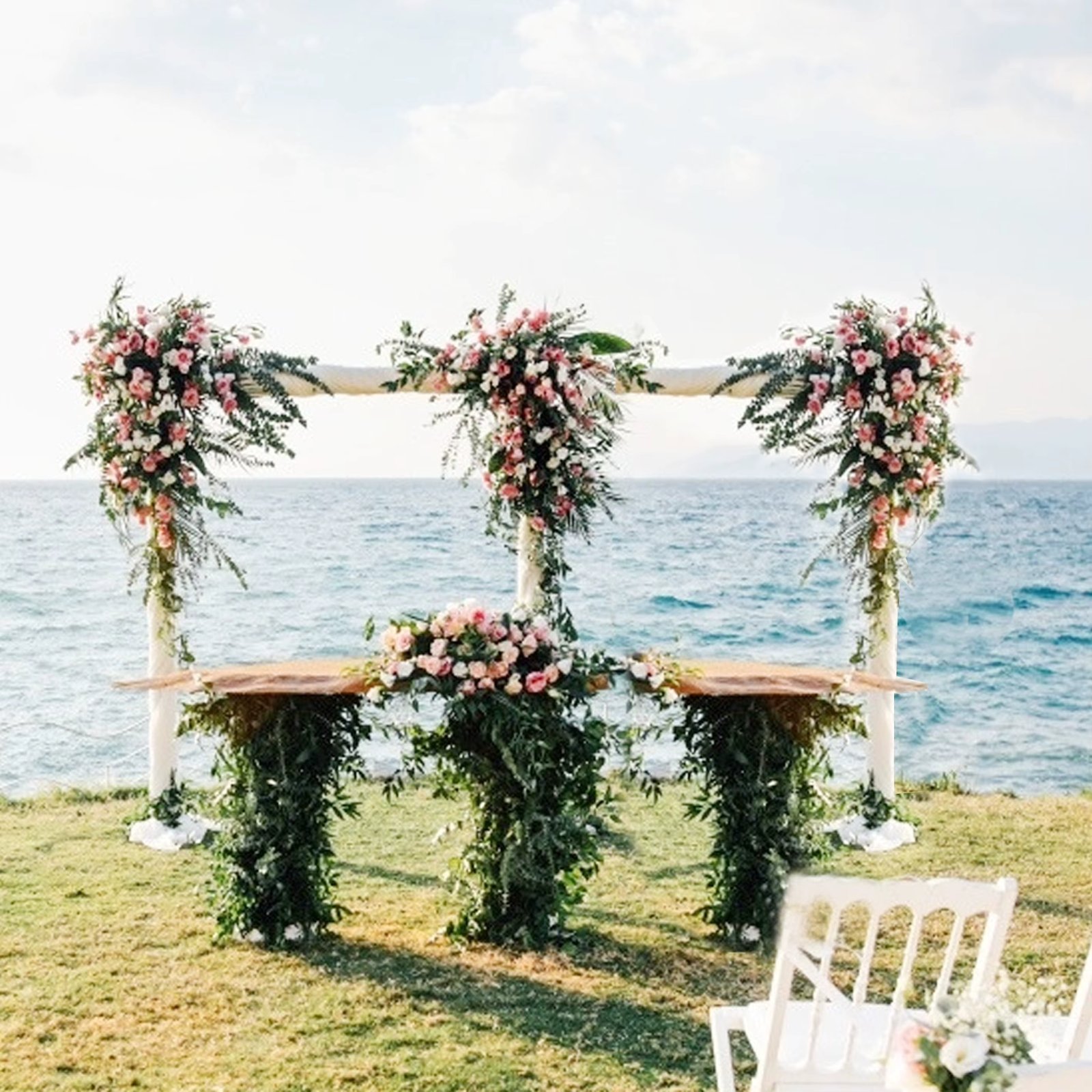 Heavy-Duty Adjustable Backdrop Stand Kit, Drape Pipe Support Frame, Wedding Backdrop, 6m x 3m