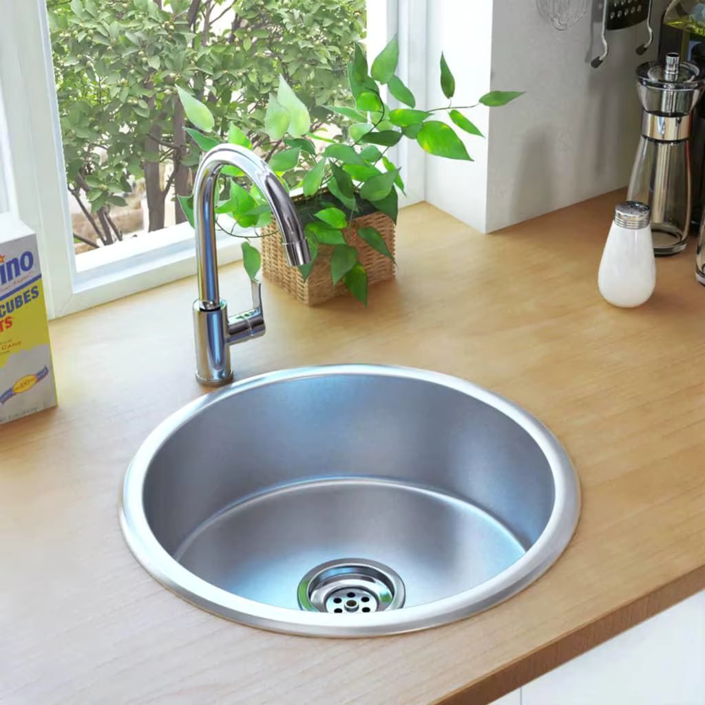 Stainless Steel Kitchen Sink with Built-in Strainer & Trap - Durable, Easy Clean Design