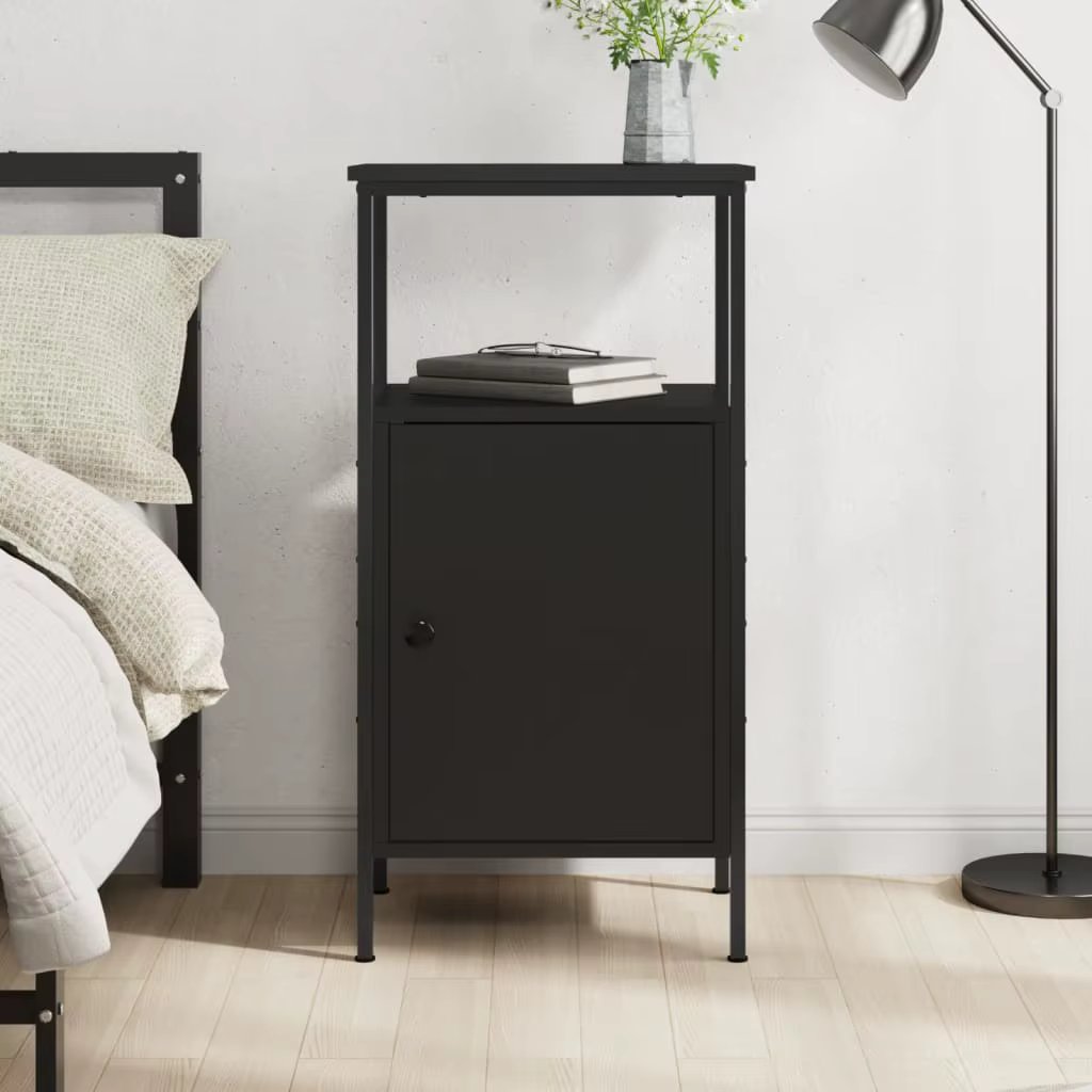 Nachttisch Schwarz 41x31x80 cm Holzwerkstoff,Moderne einfache nordische Nachttisch schublade