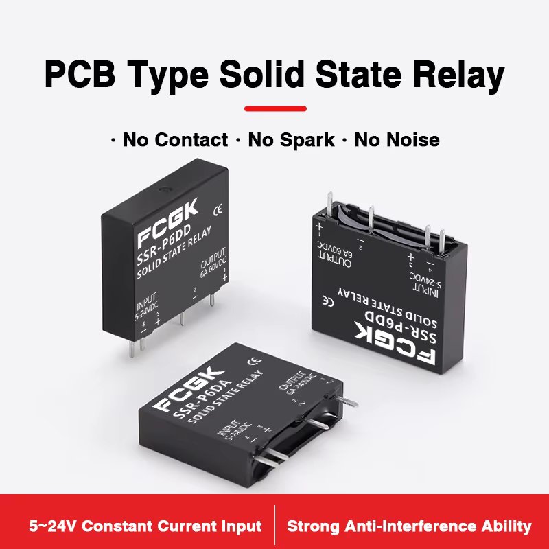 Slim Relay SSR-P6DA SSR-P6DD Solid State Relay 6a Din Rail Relay DC Control AC DC Control DC