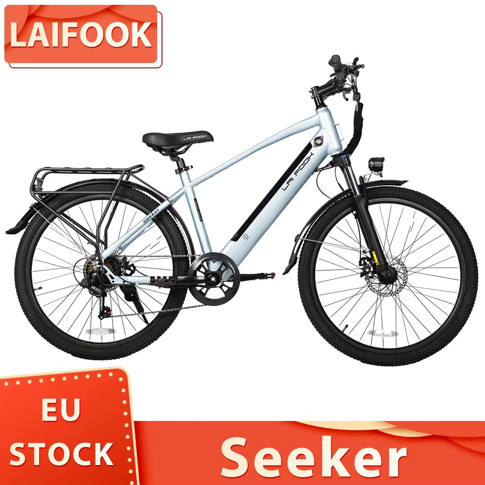 LAIFOOK Seeker Electric Bike 250W Motor 36V 9Ah Battery 26 inch Tires E-Bike 25km/h Max Speed 60km Range Front Fork Suspension