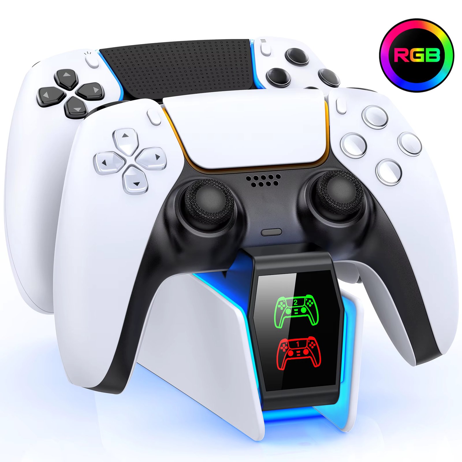 FC301 For PS5 Controller Charger RGB Fast Charging Station For PlayStation5 Wireless Game Controllers Charging Stand Gamepad