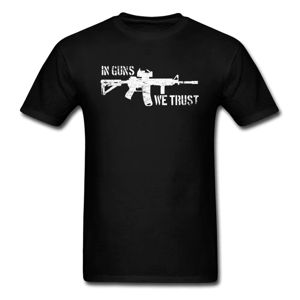 Men T-shirt In Guns We Trust Mens Tshirt Style Summer Autumn Guns T Shirt O Neck Drop Ship Retro Designer Tops