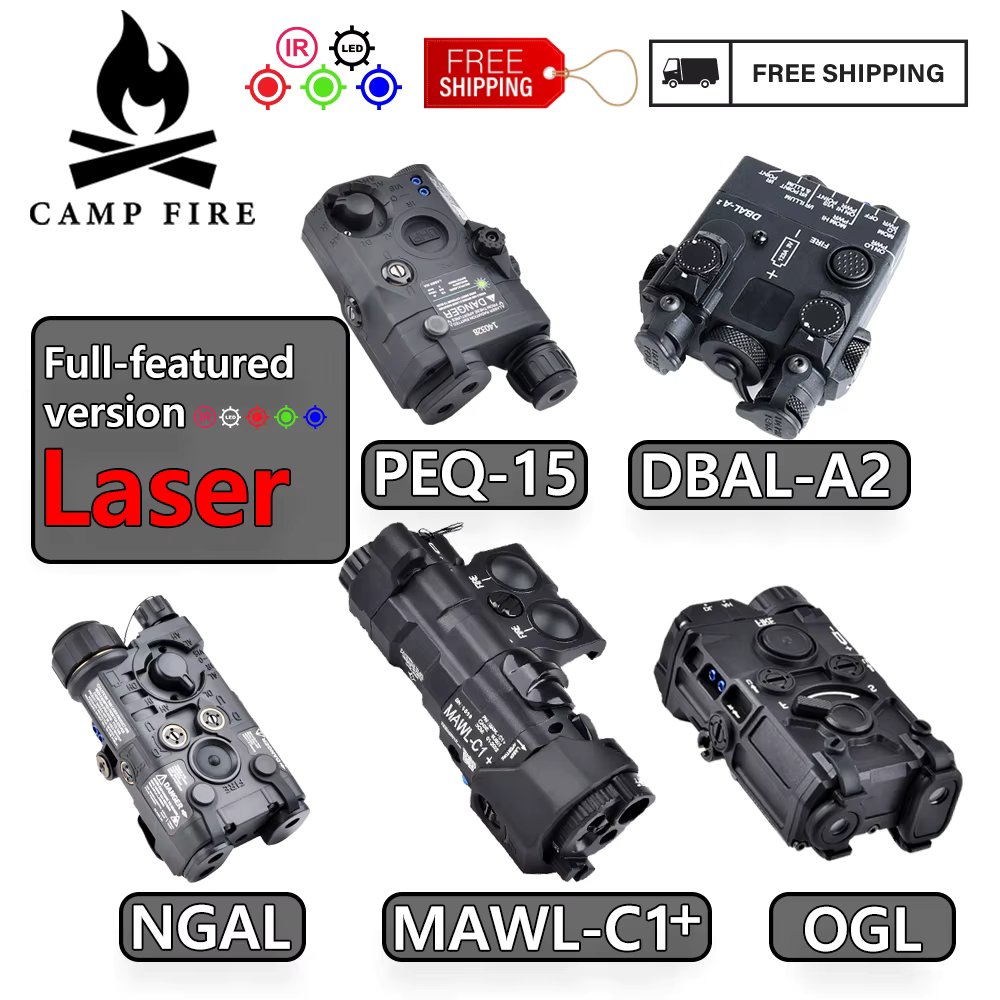 WADSN PEQ NGAL OGL DBAL MAWL Series Nylon Version Red Green Blue Battery Box Aiming Indicator Airsoft M300 M600 flashlight