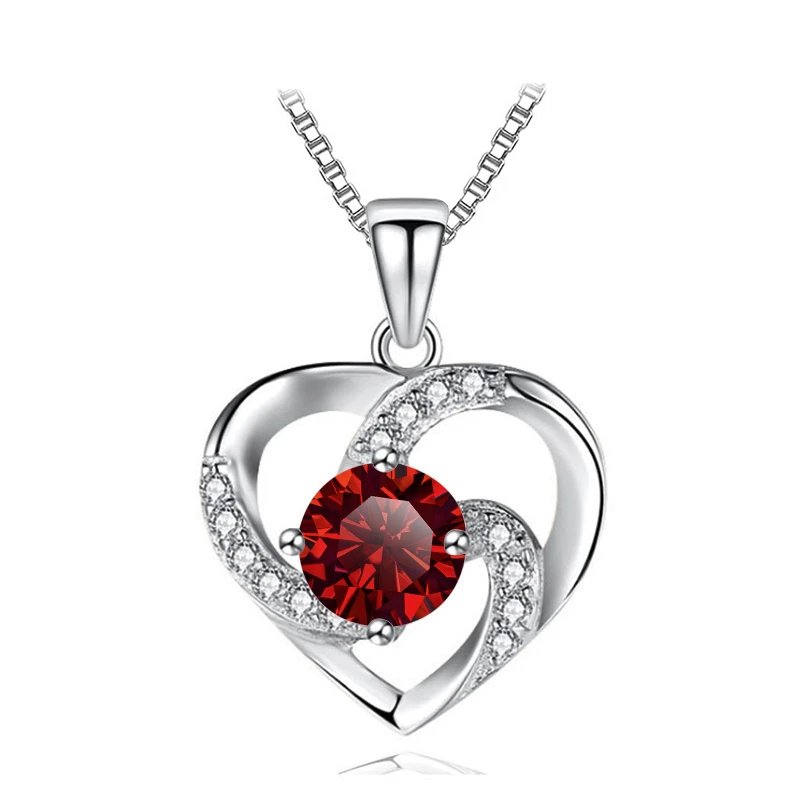 JoyceJelly 1CT Pass Tested Moissanite Heart Necklace for Women S925 Silver Gold Silver Color Diamond Pendant Birthday Party Gift