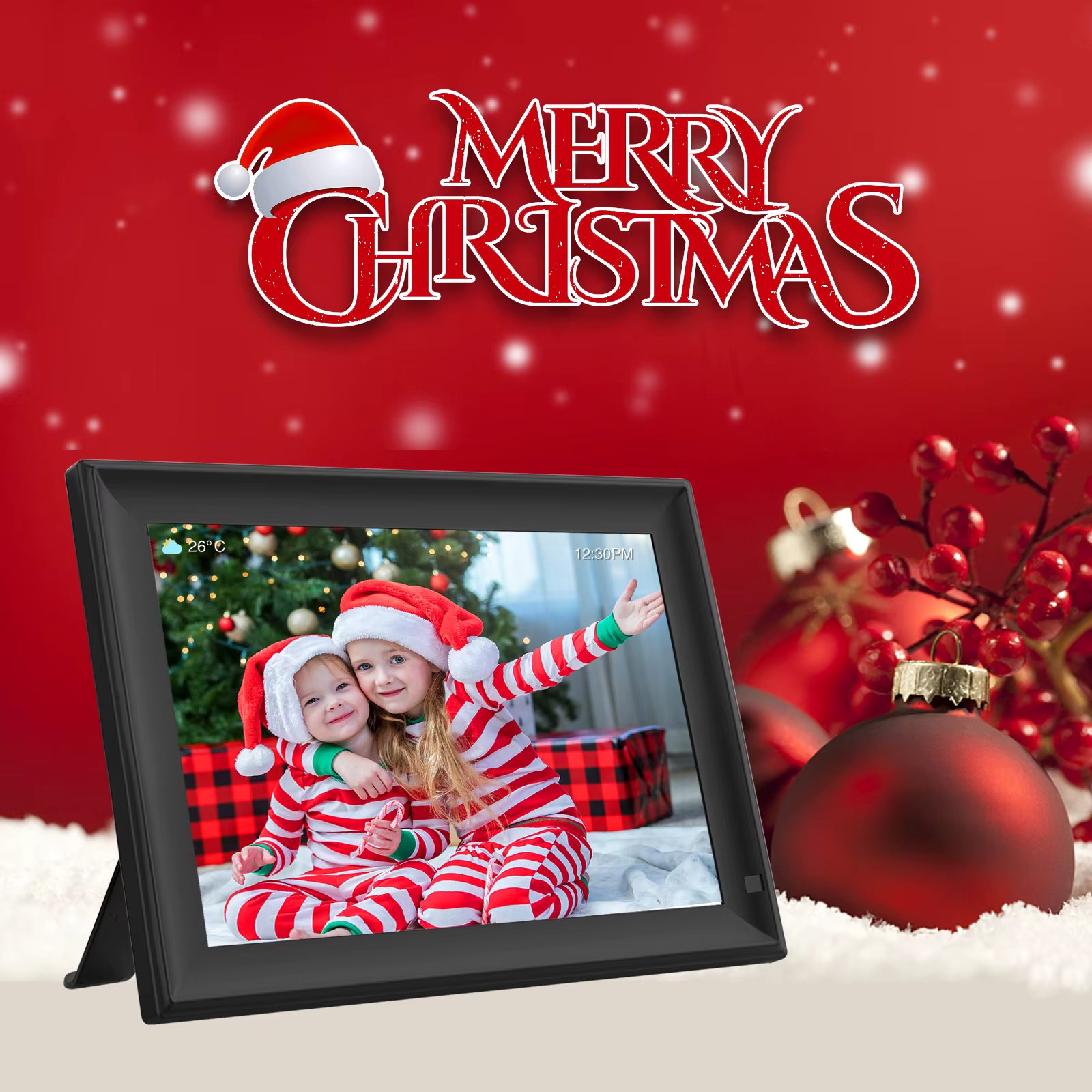 Digital Photo Frame, WiFi 10.1 Inch Digital Picture Frame Built in 32GB Storage Motion Sensor Auto-Rotation Use SD Card/USB Driv