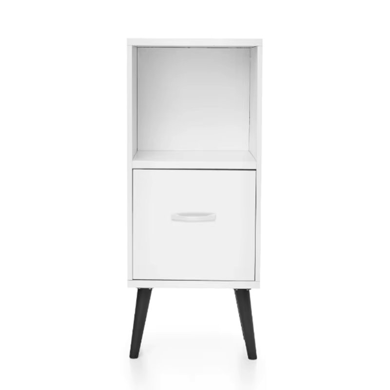 Bedside Table White Decor 60x40x30 cm
