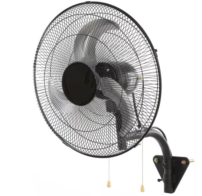 18 inch wall-mounted fan oscillator for indoor, commercial, residential, warehouse, greenhouse, workshop, basement
