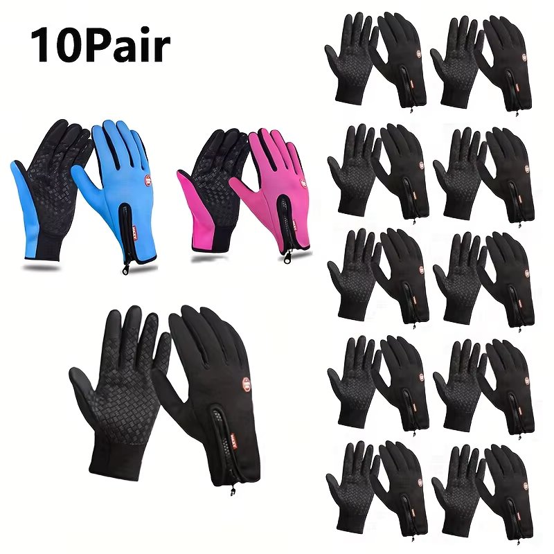 10 pairs of women winter gloves warm windproof waterproof warm touch screen gloves cycling gloves all finger touch screen gloves