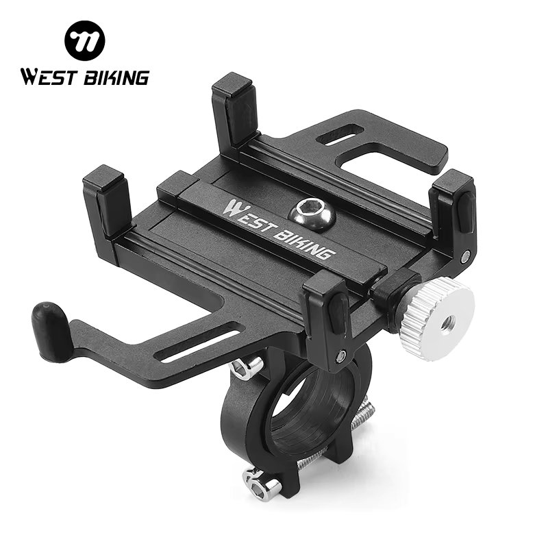 WEST BIKING Bicycle Mobile Phone Holder 360° Rotatable  Aluminum Alloy Phone Holder Five Claws Adjustable MTB Road Bike Bracket