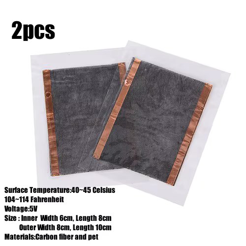 1set USB Clothes Heater Pad With 3 Gear Adjustable Temperature Electric Heating Sheet Heating Warmer Pad For Vest Jacket