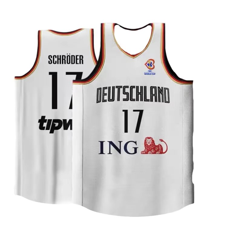 Germany Team World Basketball Jersey Customizable player name and number Quick-drying breathable fabric Vest and shorts