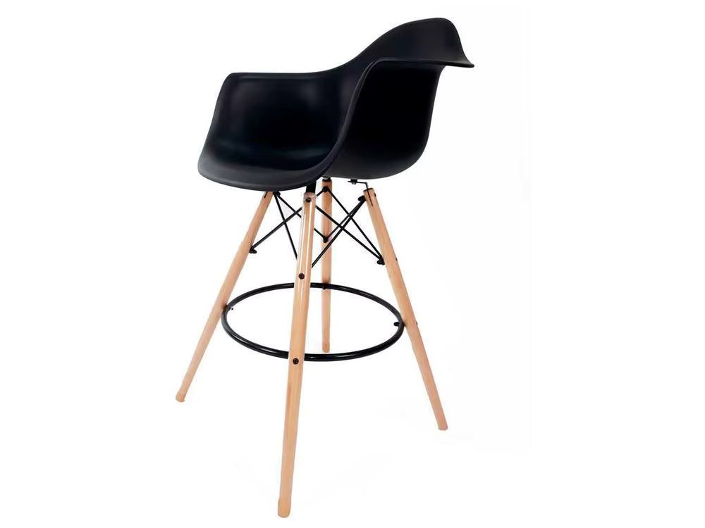 High Stool with Black Backrest Empiory Tiffany
