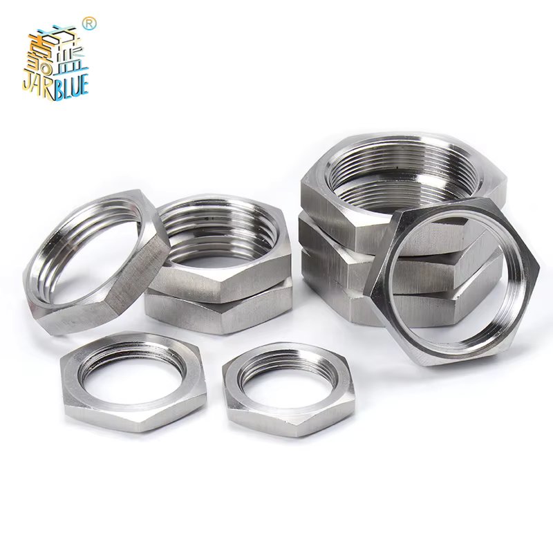 5pcs/lot 304 Stainless Steel Hex Lock Nut Pipe Fitting M8 M10 M12 M14 M16 M18 M20 M22 M24 M25- M40 Pitch 1mm 1.5mm Metric Female