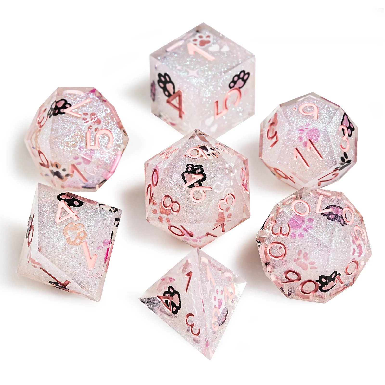 7pcs Pink Cat Paw