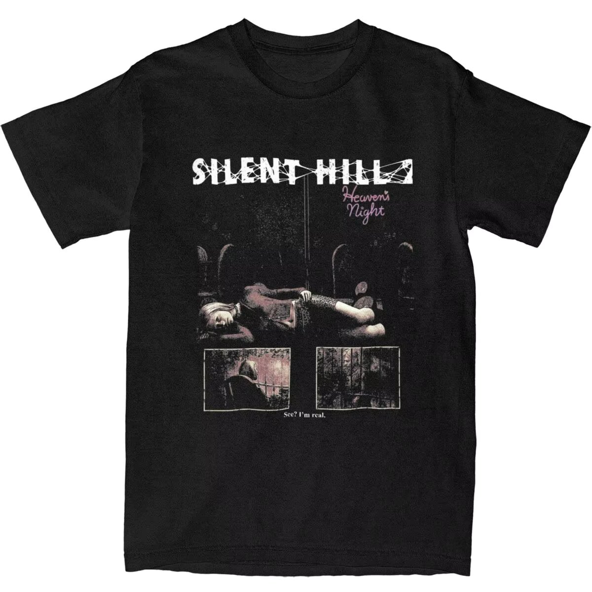 Silent Hill 2 SH2 T-Shirt Heavens Night Popular T-Shirts Short Sleeve Y2K Basic Tops Beach Cotton O-Neck Oversize Top Tees