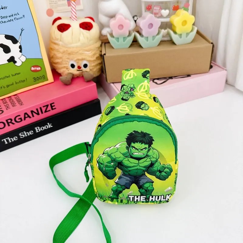 Disney Marvel Spiderman Children Chest Bag Anime Captain America Crossbody Bag Iron Man Shoulder Bag Zipper Coin Purse Gifts Toy