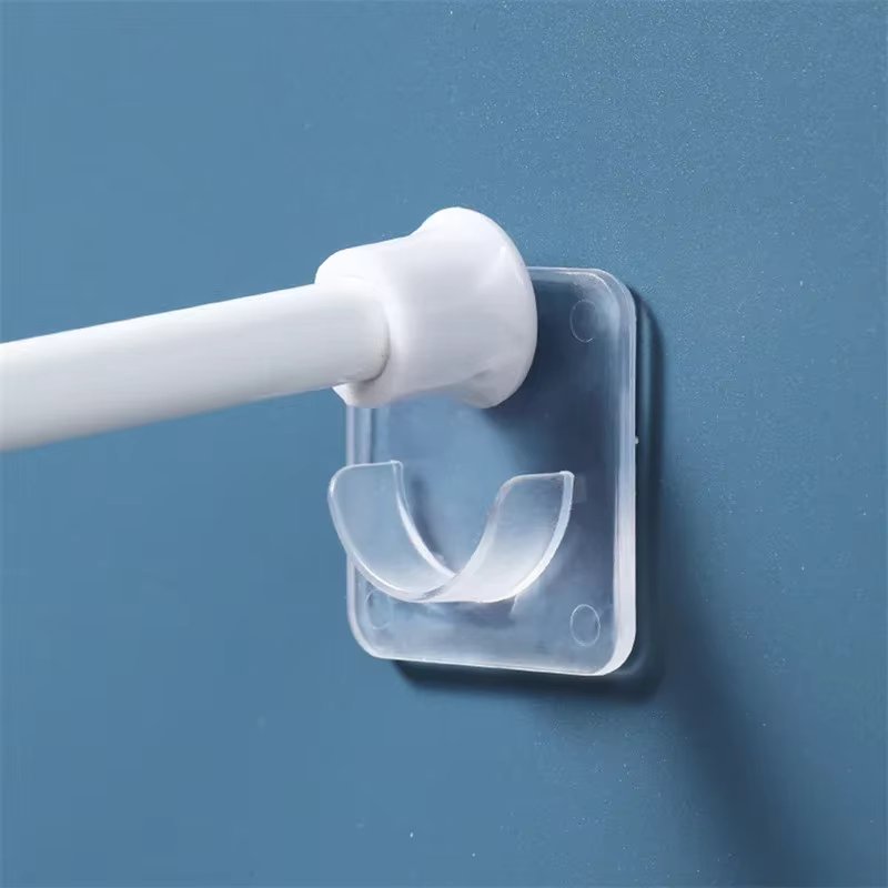 2/6/8Pcs Punch-free Household Telescopic Pole Support Sticker Nail-Free Adjustable Rod Holder Crossbar Wall Hooks Fixing Bracket