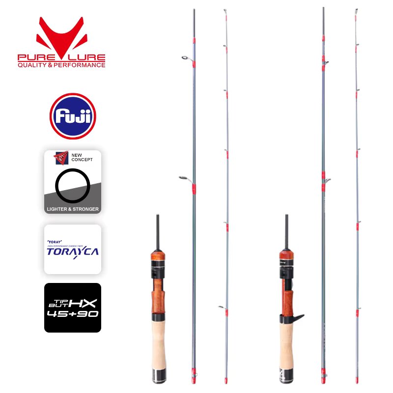 PURELURE TROTA Baitcasting BFS Finesse System UL Spinning Casting Fishing Rod Carbon Fiber 3 Pieces 1.40-1.53m 1-7g Trout Rod
