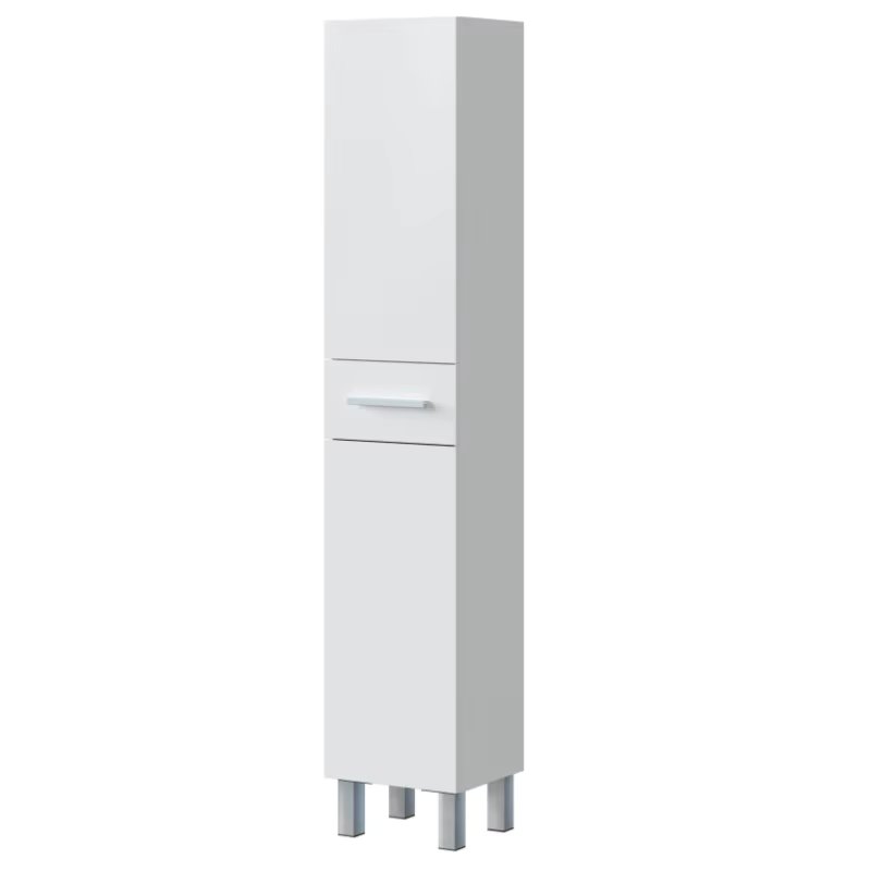Athena bathroom column finished in white color 2 doors and 1 drawer 182x35x31 cm