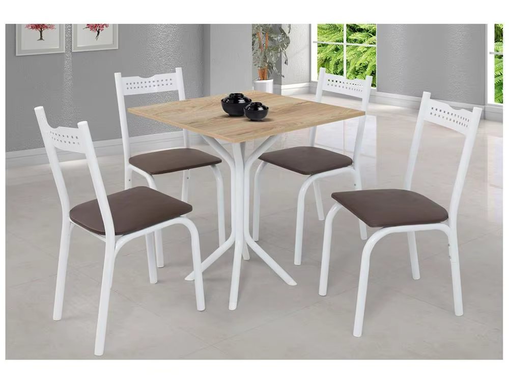 Dining Table 4 Square Chairs