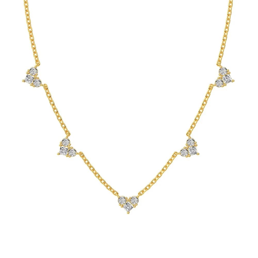 Real S925 Silver Heart Necklace Women's Radiant Diamond Pendant Necklace Luxury Jewelry Shiny 5A Zircon Girl Gift Female Party