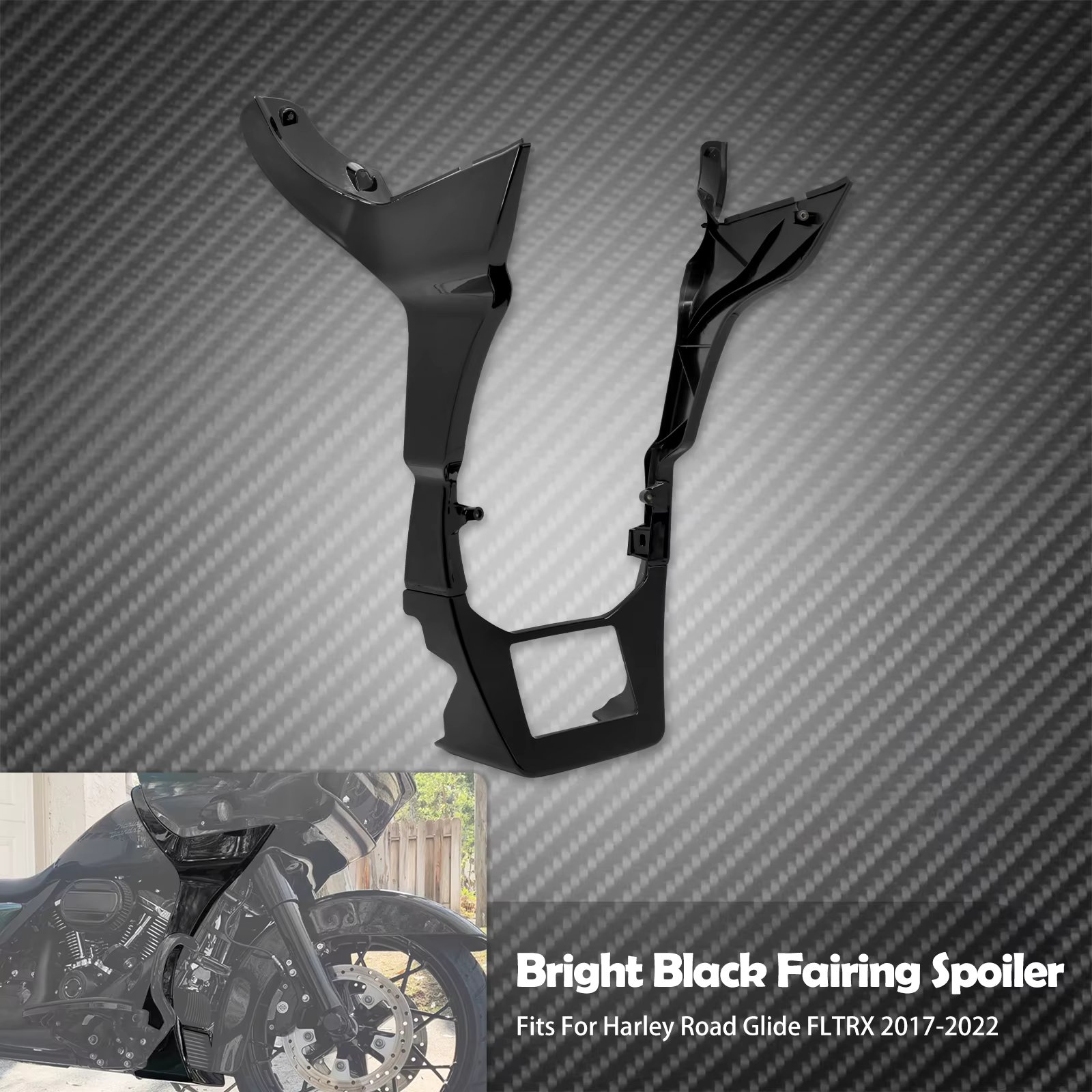 Motorcycle Vivid Black Fairing Spoilers Cover For Harley Touring Road Glide FLTRX Special FLTRXS 2017 2018 2019 2020 2021 2022