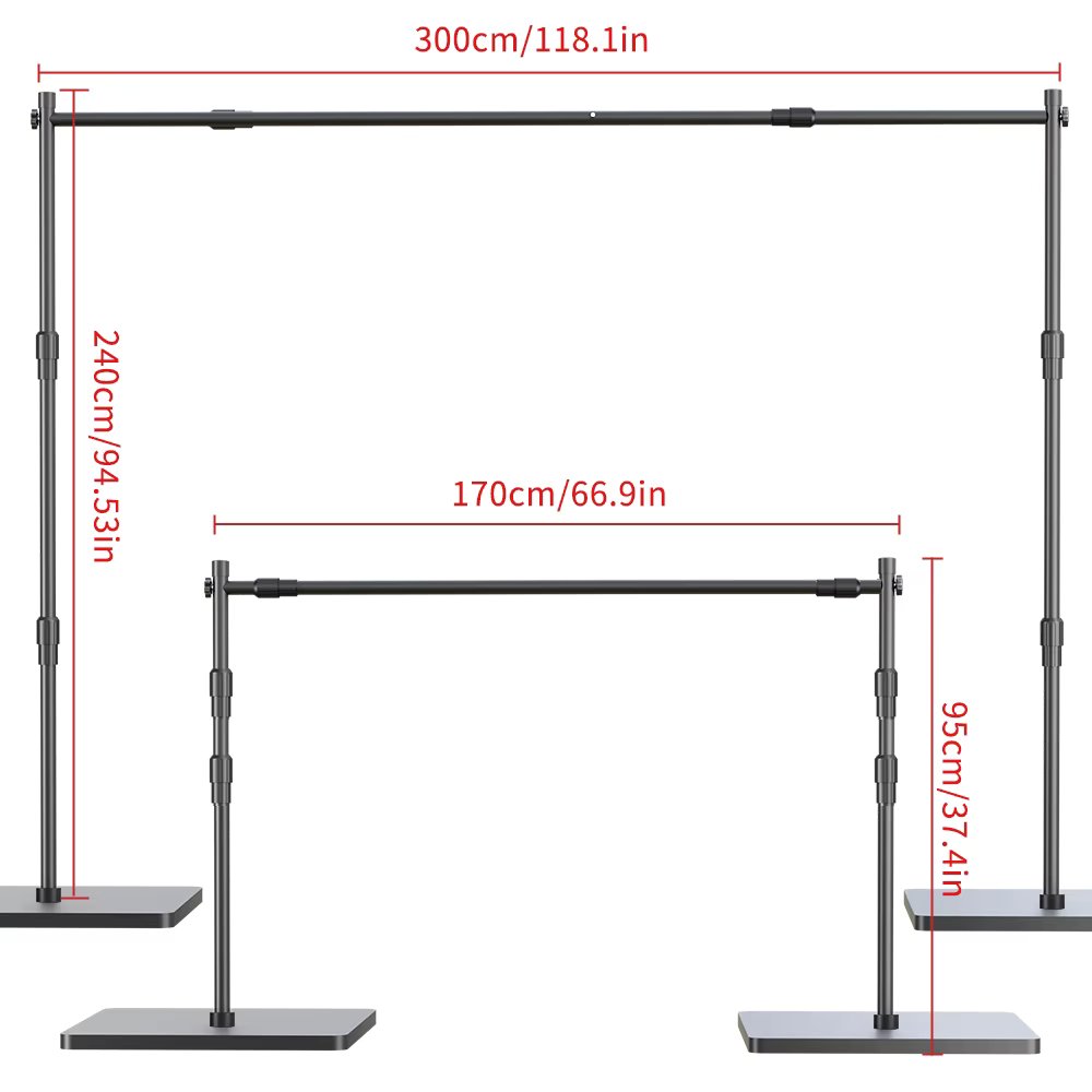 SH 2.4X3M Heavy Duty Background Stand Frame 16KG Heavy Outdoor Heavy Wall Stable Photography Studio Background Party Wedding