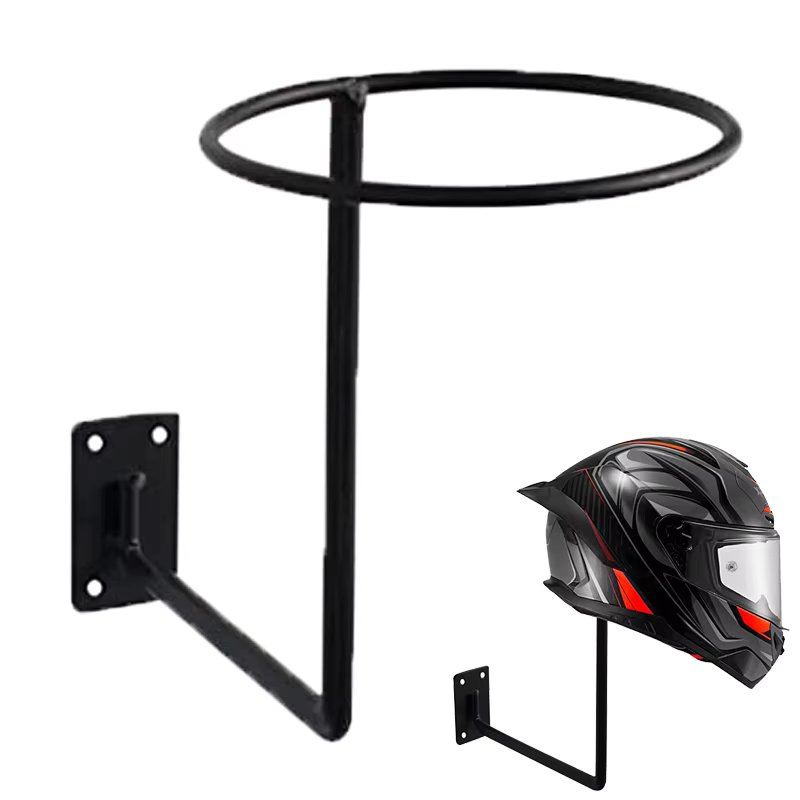 Motorcycle Helmet Metal Wall Mounted Hat Rack Screw Black Paint Baking Rack Bicycle Display Holder Moto Equipments Accessories