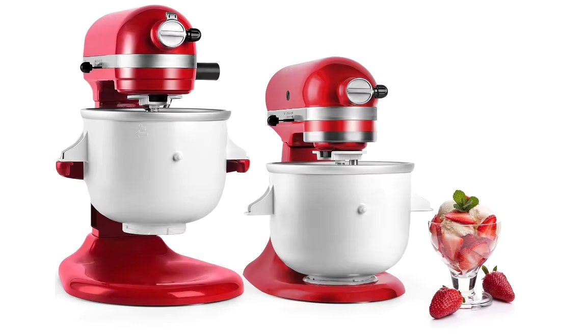 Ice Cream Maker Attachment for Kitchenaid Stand Mixer,2-Quart Frozen Yogurt - Ice Cream & Sorbet Gelato Maker