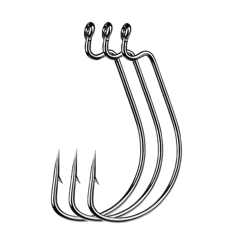 10pcs/Lot Fishing Soft Worm Hooks High Carbon Steel Wide Super Lock Fishhooks Lure Softjerk Hooks 8#-5/0 Fishing Tackle