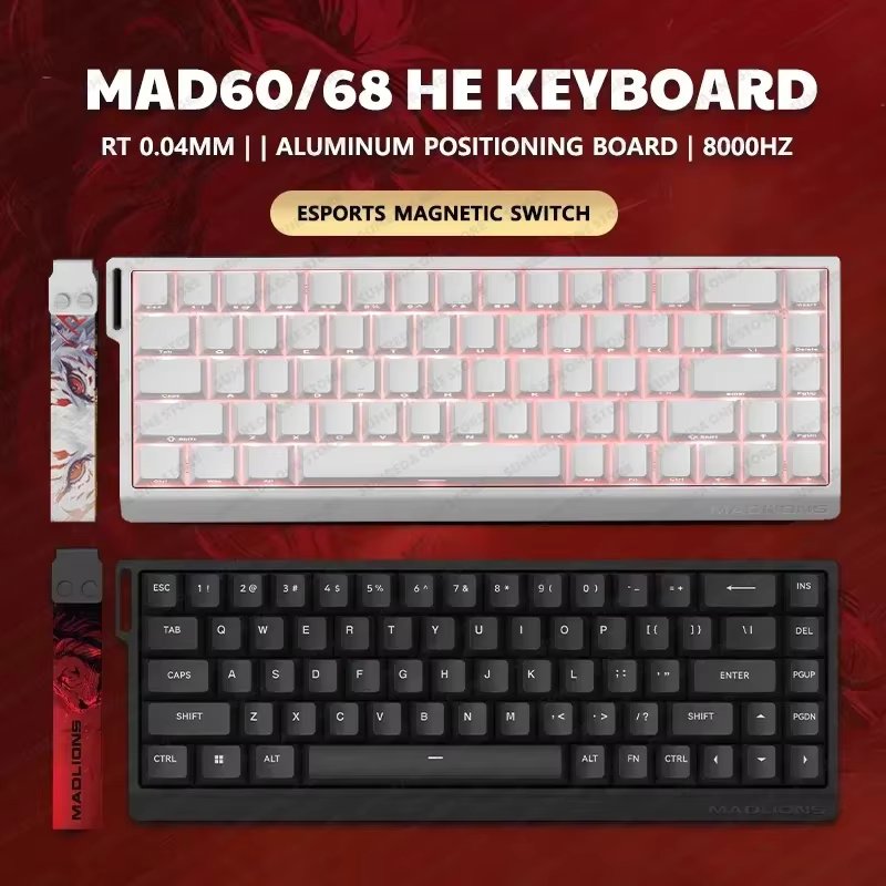 Madcatz Mad60 Mad68 HE Mechanical Keyboard Magnetic Switch Mad60he Wired Game Keyboard Rapid Trigger Rgb Madlions Mad60 Keyboard