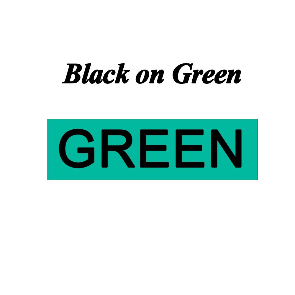 black on green