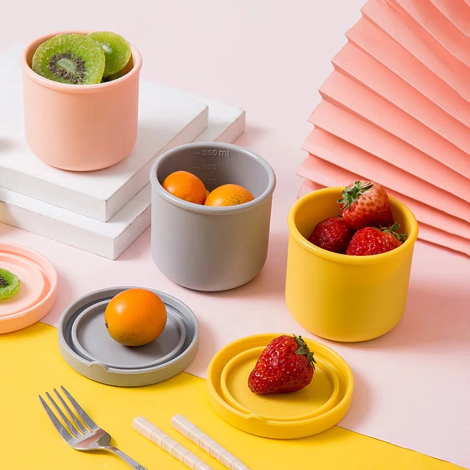 Student Microwave-Heated Lunch Box Fridge Organizer Fresh-Keeping Box Food Grade Silicone Fruit Crisper Food Storage Container