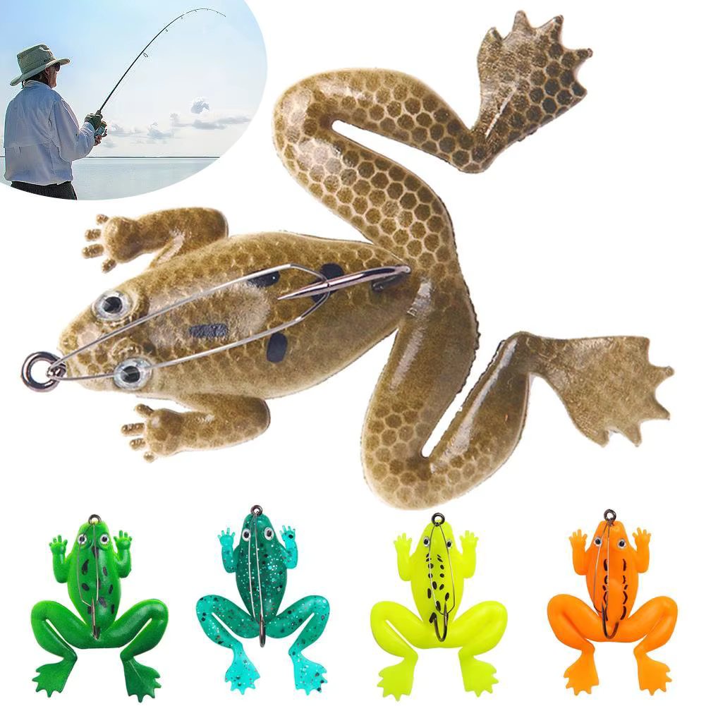 Wobbler Soft Frog Lures 3D Eyes Artificial Silicone Frog Bait For Catfish Perch Bass Pike Fishing Tackle Fishing Tools Supplies