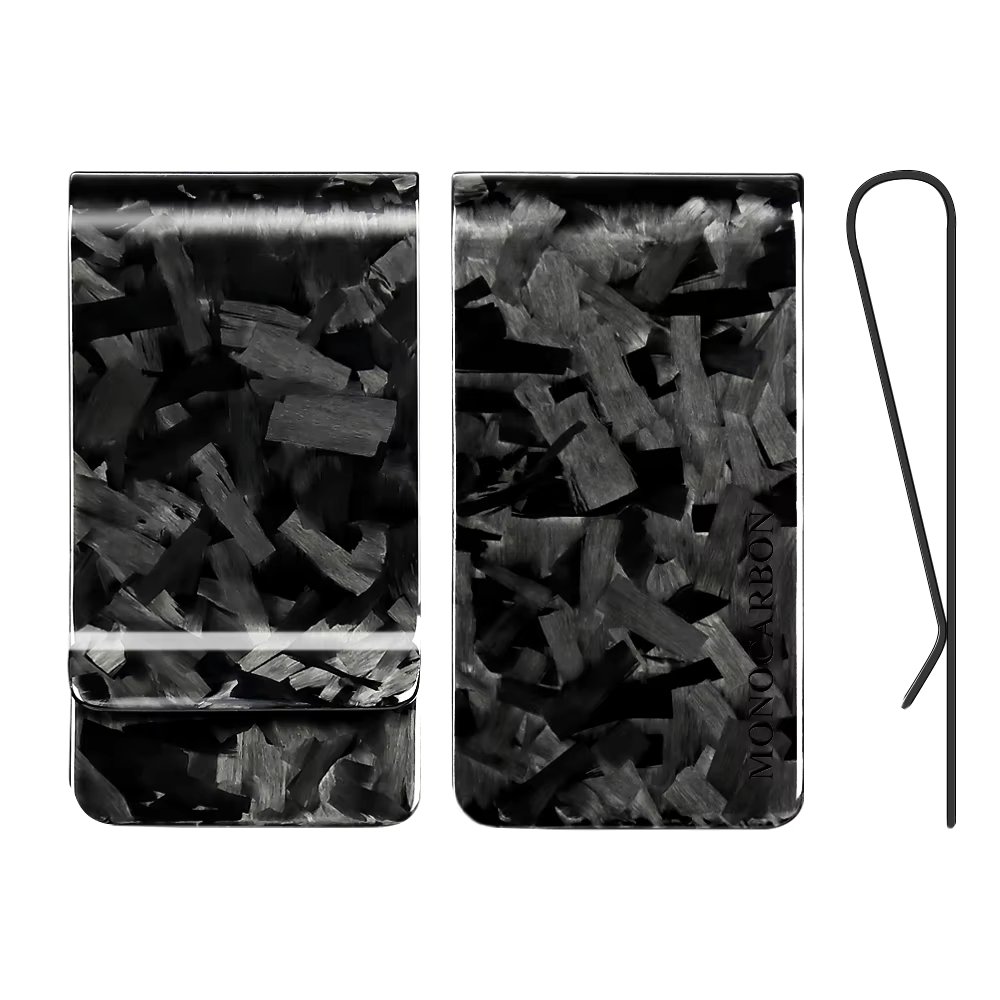 Wholesale Black Real Forged Carbon Fiber Money Clip RIFD Slim Card Holder Wallet for Men Women