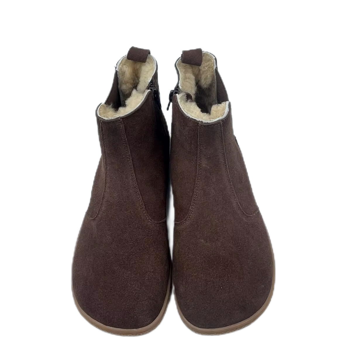 Tipsietoes Top Brand Chelsea Barefoot Genuine Leather Winter Boots With Warm Real Natural Fur Linning And Insole For Women