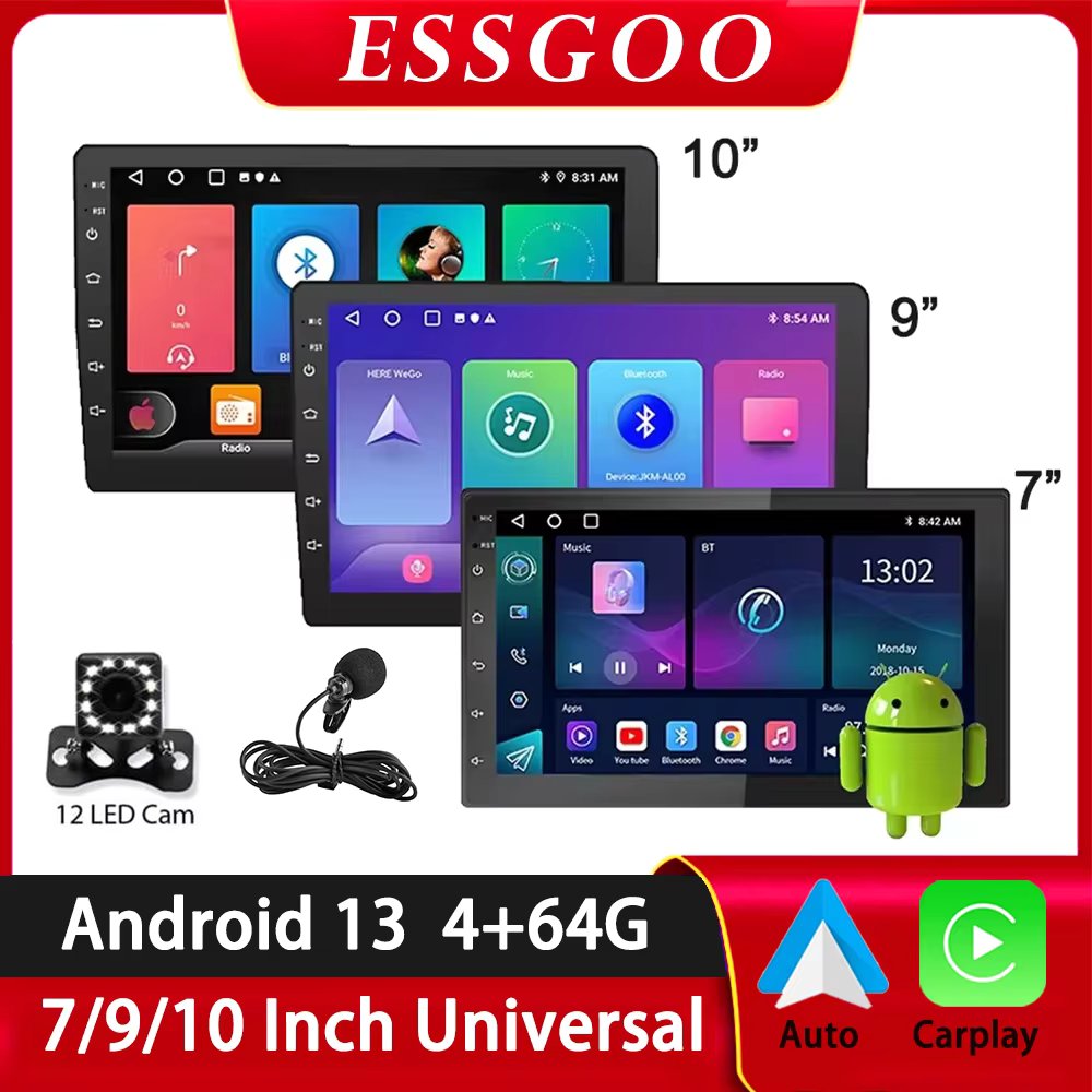 ESSGOO 2 Din Android Car Radio Carplay 7 9 10 Inch Car Multimedia Video Player Stereo Radio GPS For Tesla Style Nissan Hyundai