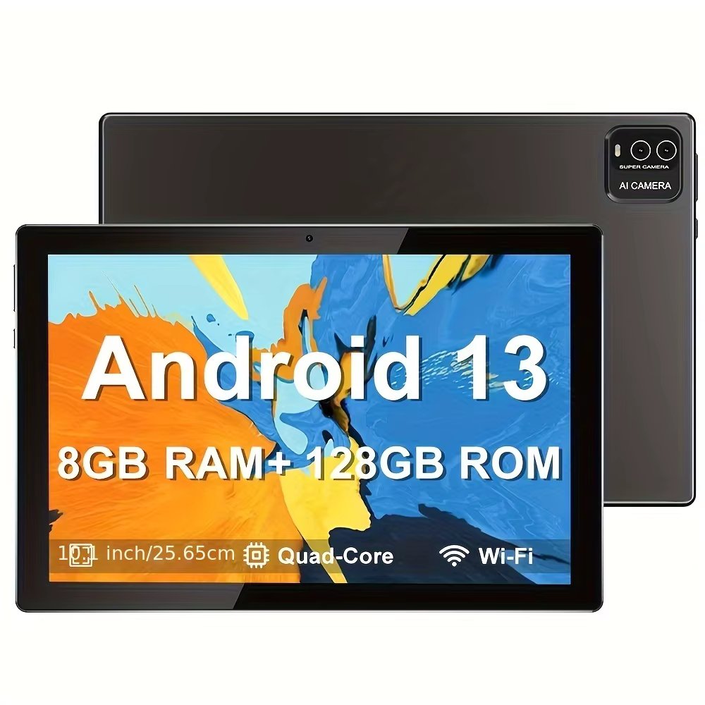 Android 13 Tablet 2024 New 10-inch Tablet 4GB+4GB RAM + 128GB ROM + 1TB Expansion, RK3562 Quad Core, 2.4G/5G WiFi Tablet
