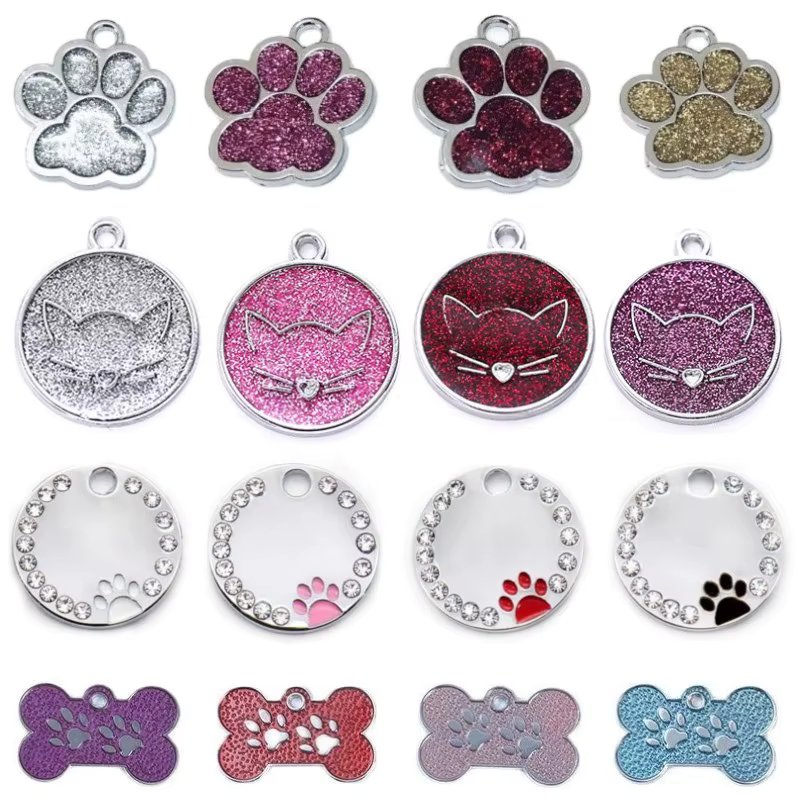 Personalized Pet Dog Tags Shiny Steel Free Engraving Kitten Puppy Anti-lost Collars Tag for Dog Cat Nameplate Pet Accessoires