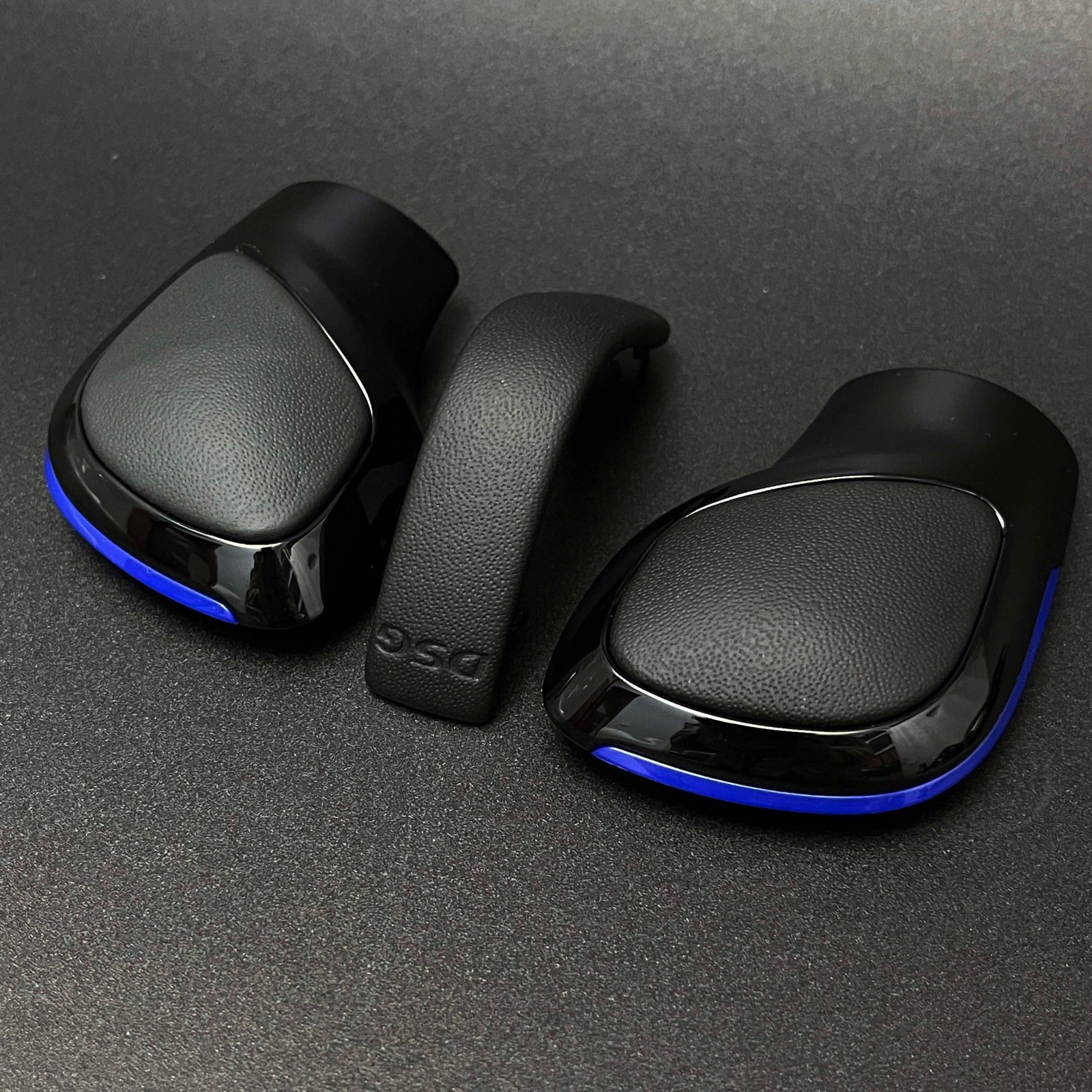 3PCS Blue Leather