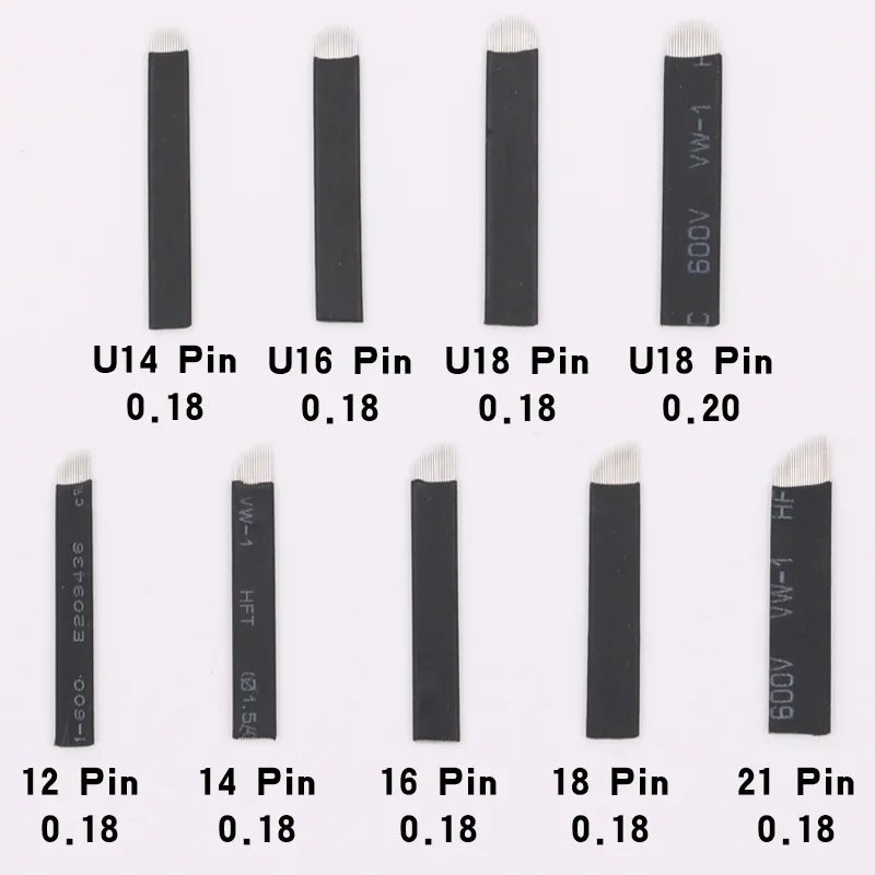 50pcs 0.18mm Black Tebori Blade Needle Eyebrow Tattoo Needles Manual Pen Embroidery Needles Tattoo accessories